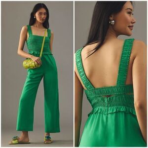 Anthropologie If By Sea Green Jumpsuit